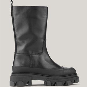NWT Ganni Tubular Leather Boots sz 8